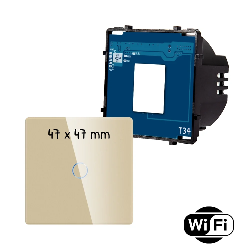 Dotykový vypínač ROON R-T601-wifi+CR-G Zlatá Sklo