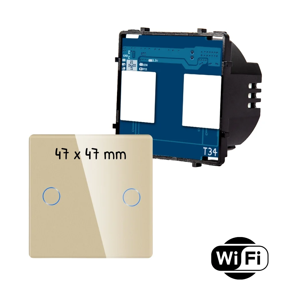 Modul žaluziového dotykového vypínače s wifi R-T602WR-wifi+CR-G Zlatá Sklo