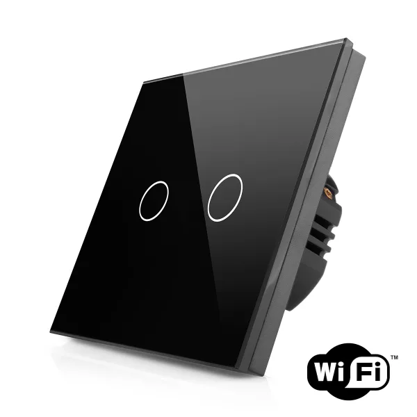 Skleněný dotykový žaluziový vypínač s wifi R-T602WR-wifi-B