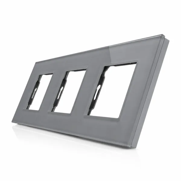 Skleněný rámeček pro 3 zásuvkové moduly ROON - R-3SR-GR