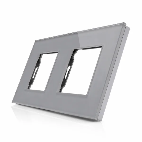 Skleněný rámeček pro 2 zásuvkové moduly ROON - R-2SR-GR