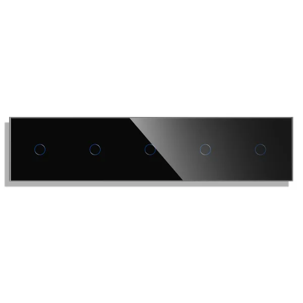 Skleněný panel pro 5 jednoduchých vypínačů ROON - R-1C/1C/1C/1C/1C-B