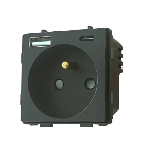 Modul 230V zásuvky s USB nabíječkou R-Socket-16A+USB-B