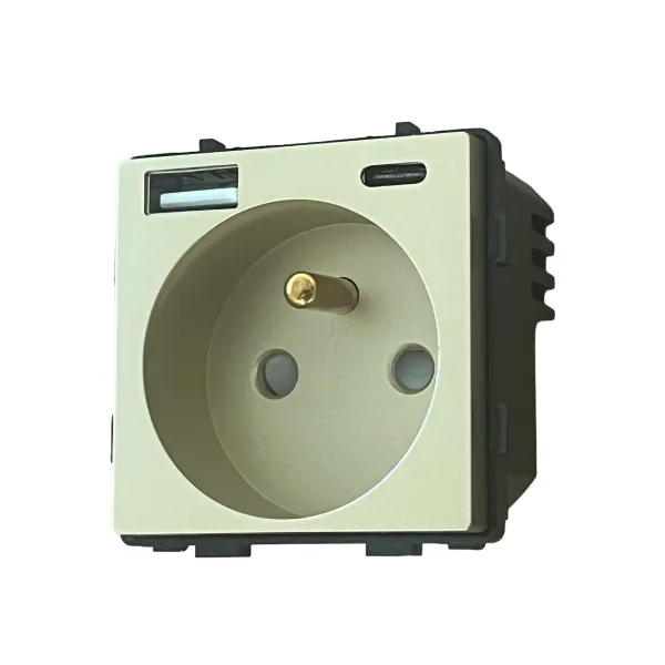 Modul 230V zásuvky s USB nabíječkou R-Socket-16A+USB-G