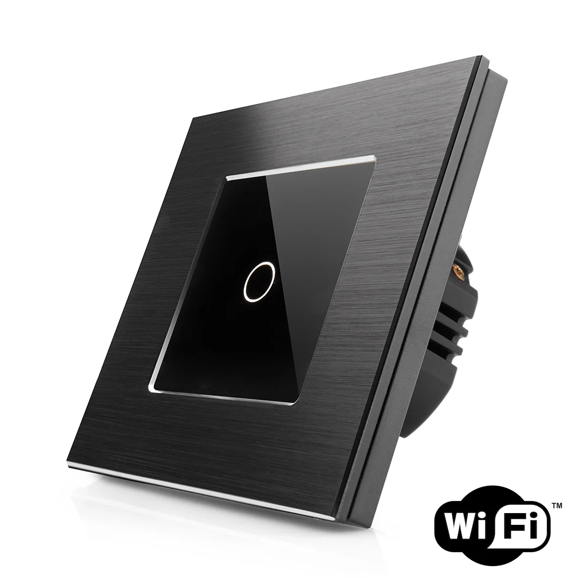 Dotykový schodišťový vypínač z broušeného hliníku s wifi R-T601SW-ALU-BB Black Aluminum