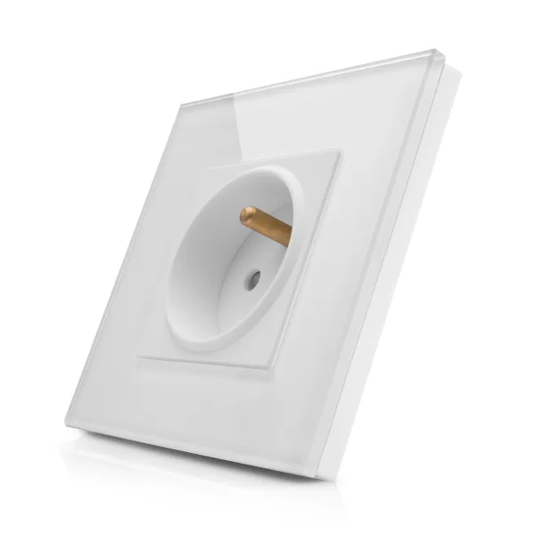 Kompletní 230V zásuvka ve skleněném rámečku R-1Socket-FR-WW