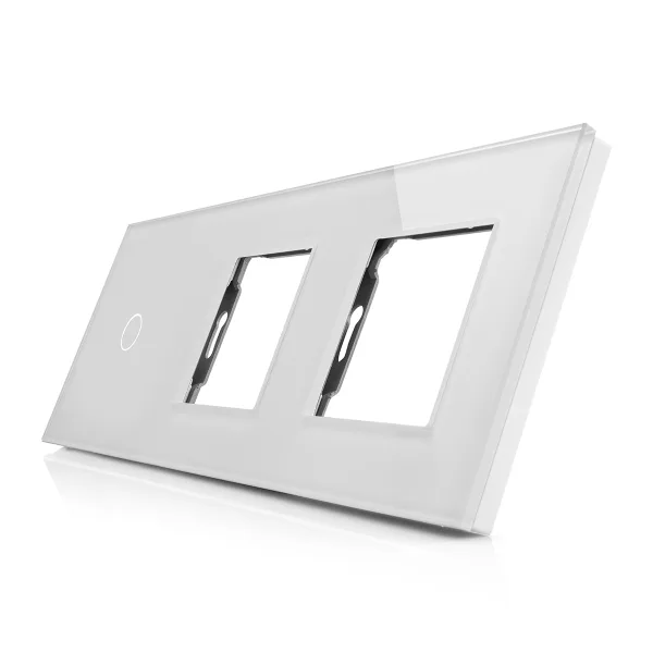 Skleněný panel pro jednoduchý vypínač a 2 zásuvkové moduly ROON - R-1C/SR/SR-W